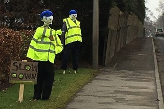 Photo of scarecrow police on Forfar Road, Coupar Angus